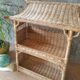 Wall shelf or to be placed in unique Japanese style rattan vintage pagoda