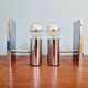 Pair of tubular chrome-plated metal wall sconces, 1970s