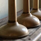 3 wooden hats turned, art deco