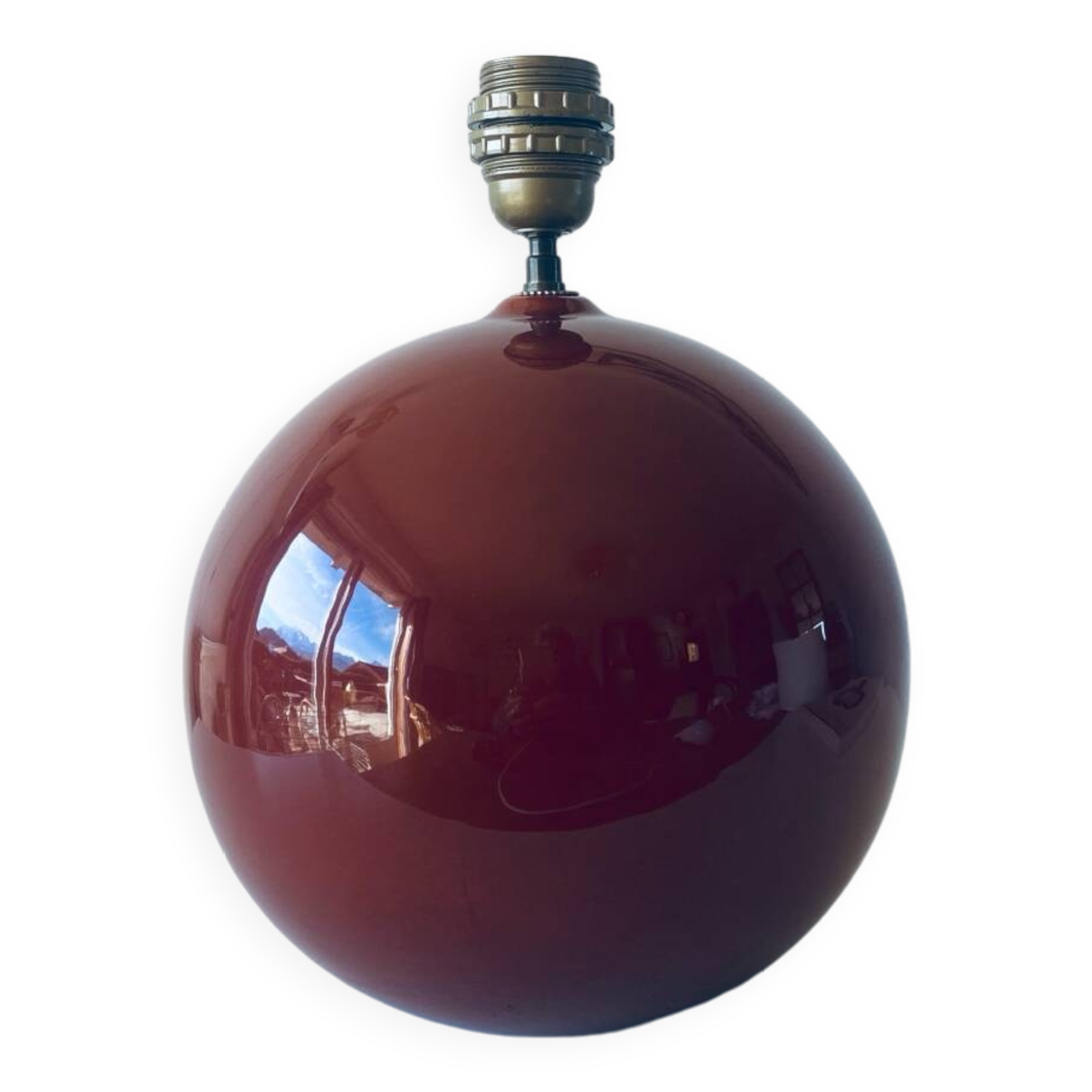 Terracotta ceramic ball lamp