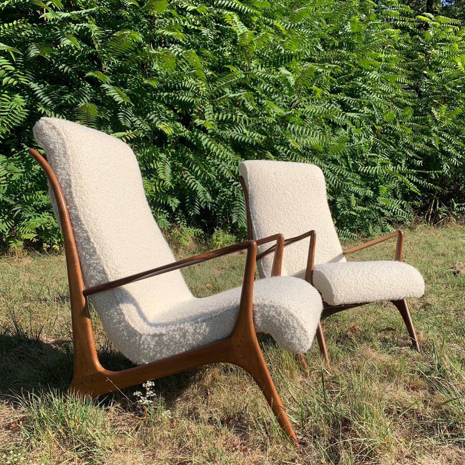 Pair of modern VK armchairs by J.Graz in caviuna, 1950s