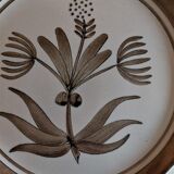 6 assiettes plates vintage en grès série de six marquées Longchamp
