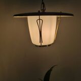 Vintage suspension sheet brass opaline glass