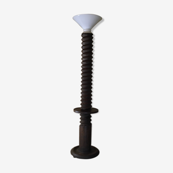 Lampadaire en vis de pressoir bois