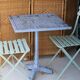 6 antique folding garden chairs made of painted wood and metal.