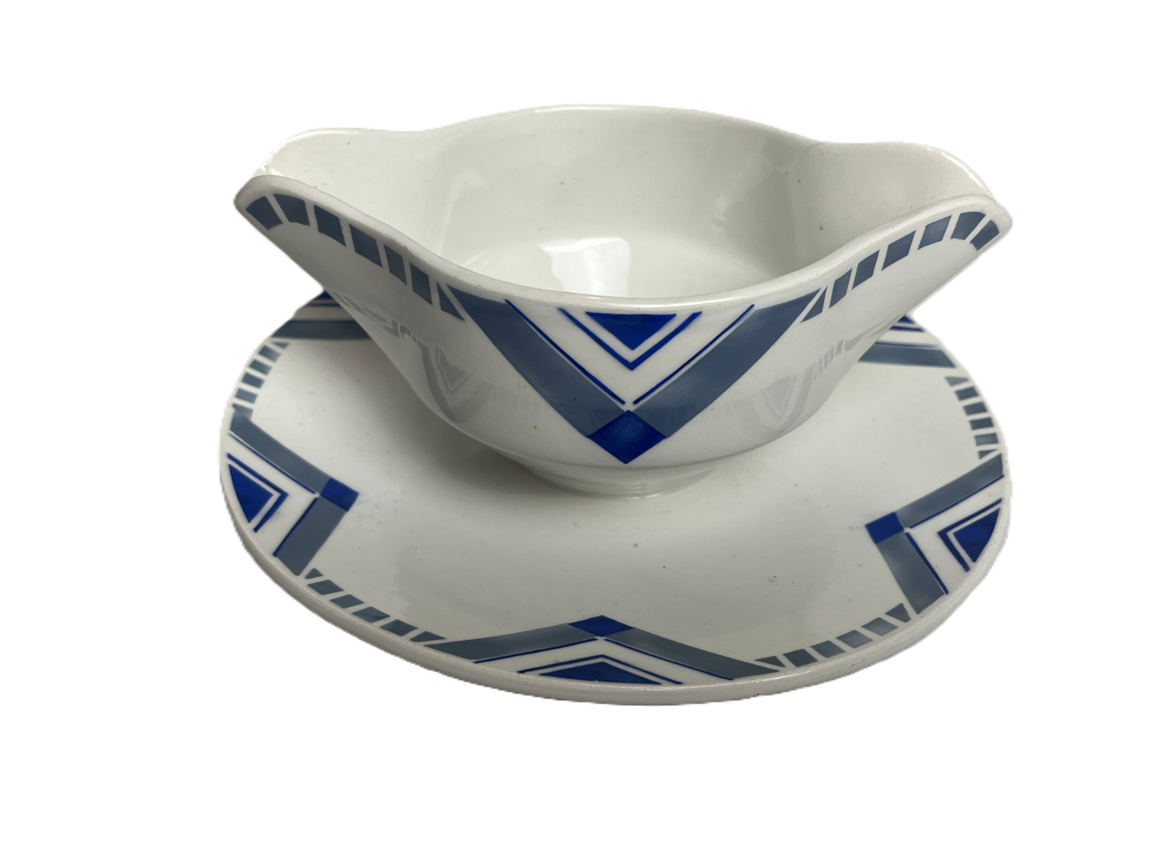 Art déco, saucière motifs géométriques Orchies vers 1930