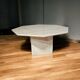 Octagonal coffee table in travertine
