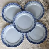 10 antique U&C Sarreguemines dinner plates - Mimosa model