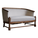 Sculptural 2-seater canapé in oak and wool, Danish "Skønvirke" style, 1920s.