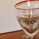 Set of 4 Blown Glass Bistro Glasses with Red Rim