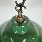 Industrial British Green Enamel Factory Pendant Lamp, 1960s