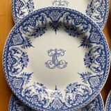 Gien - sublime set of old plates monogram C