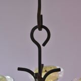 Skandinavien design twelve lights chandelier 1960's metal glass