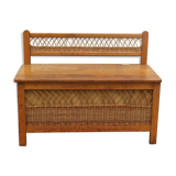Wooden chest and rattan