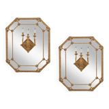 Pair of Louis XIV style mirrors in gilded wood. Circa 1880.