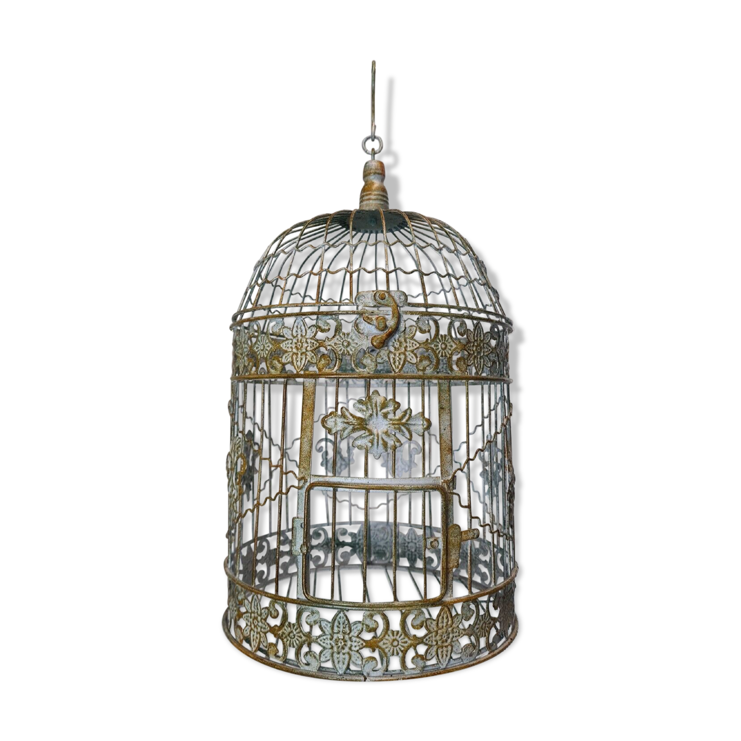 Weathered iron birdcage