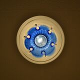 Blown glass globe hanging lamp 1970