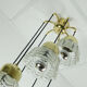 1960s mid century cascading lamp 7 flower-shaped glass shades and brass chandelier