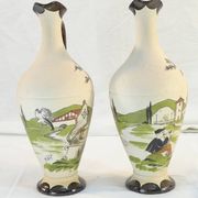 Paire de pichets carafe signé Gaitaud grés Basque années 50