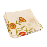 6 vintage table napkins with pop flowers from the 70s.