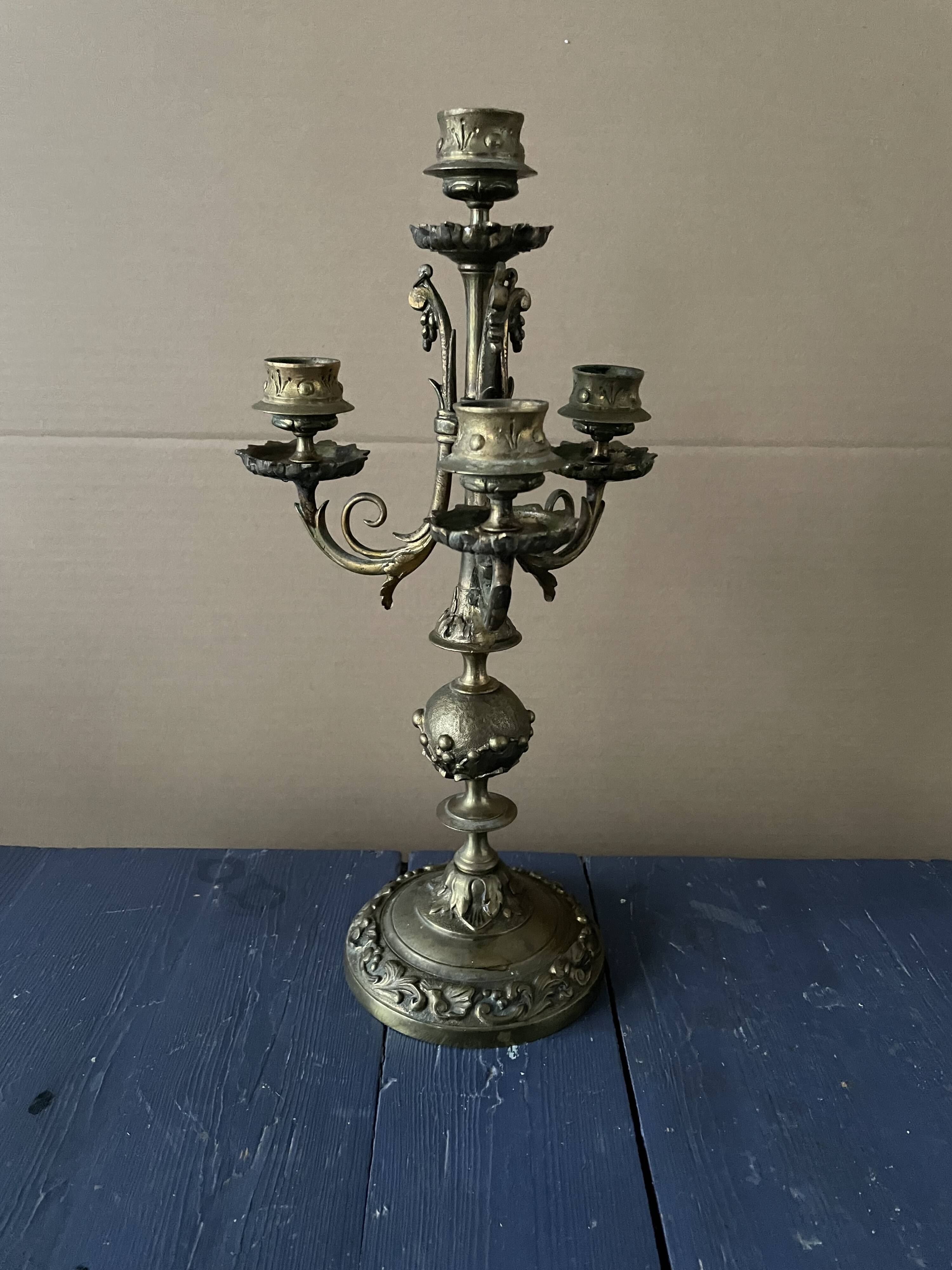Old metal candlestick