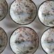Series of 10 Fine Porcelain Cups and Saucers with Japanese Decor