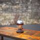 Vintage lamp, chrome and wood lamp, table lamp, bedside lamp, art deco, 40's