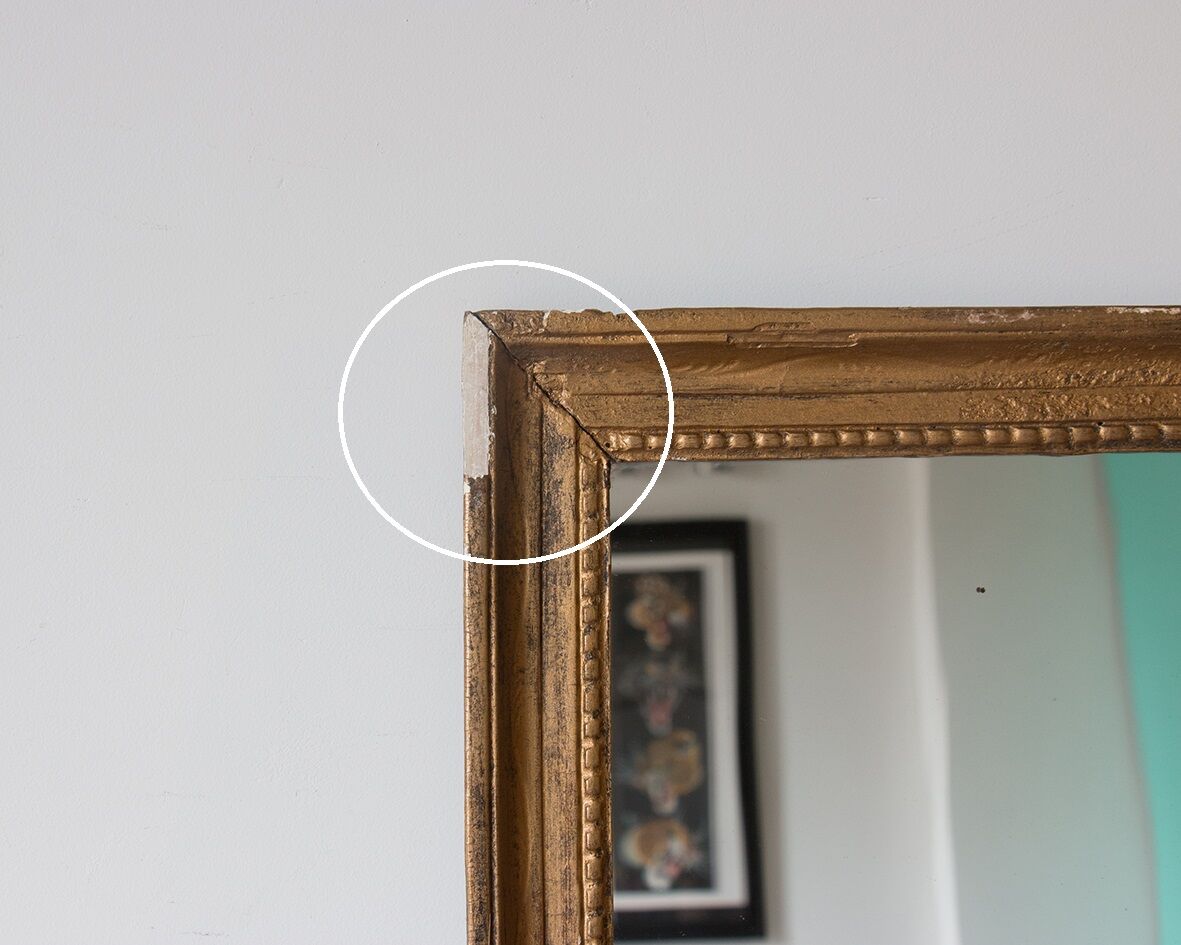 Miroir ancien doré - 35 x 30 cm
