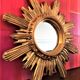 Sun mirror gilded wood with gold leaf, 42 cm