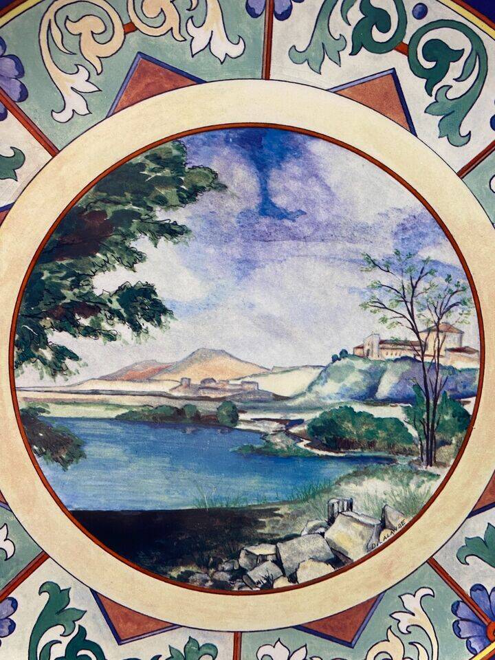 Circular earthenware dish from Gien