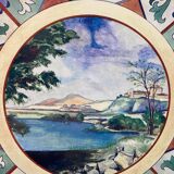 Circular earthenware dish from Gien