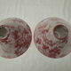 Paire d'abat_jour anciens en toile de jouy rose