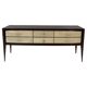 1950s Parchment and Walnut Chest of Drawers Attr. Paolo Buffa