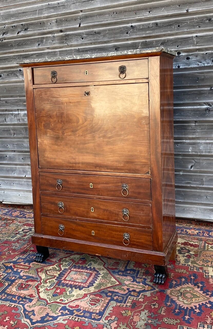 Secretary to abattant in mahogany period consulate xix eme century