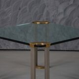 Vintage bronze and glass small coffee table by Peter Ghyczy, Germany 1970s