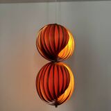 Wooden  Double Moon Pendant Lamp