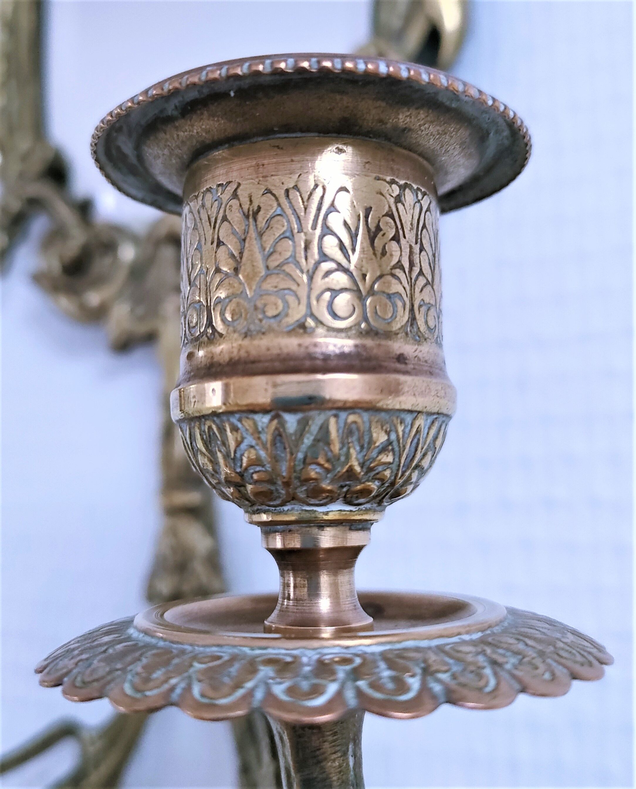 Patinated bronze chandelier mirror early twentieth century