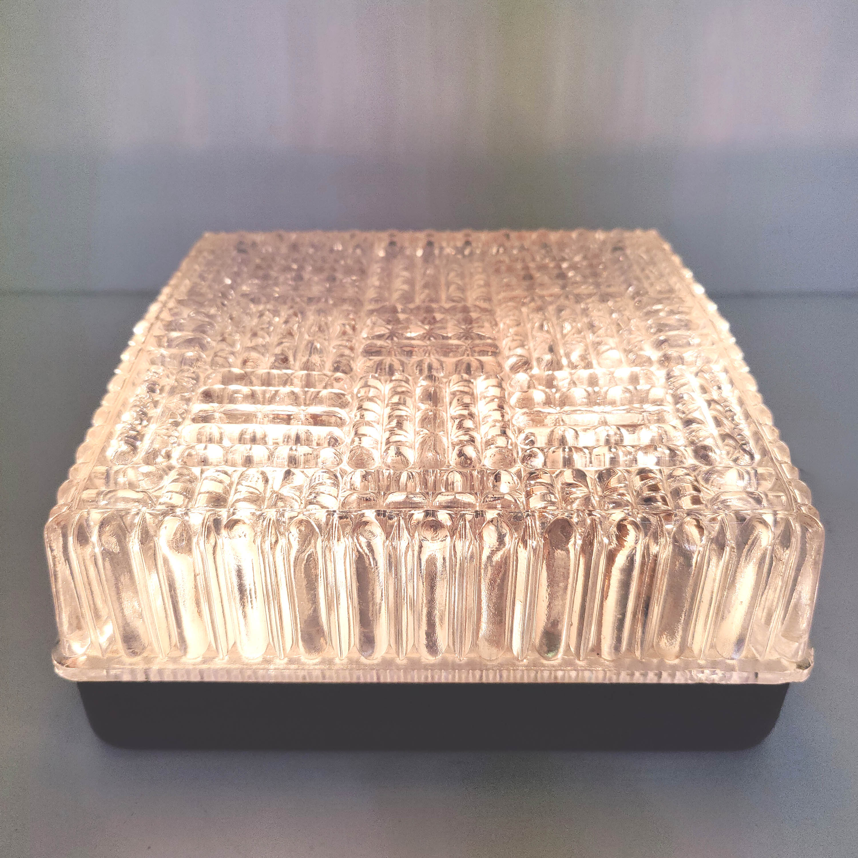 Vintage wall lamp ceiling lamp glass bubbles and metal 60s
