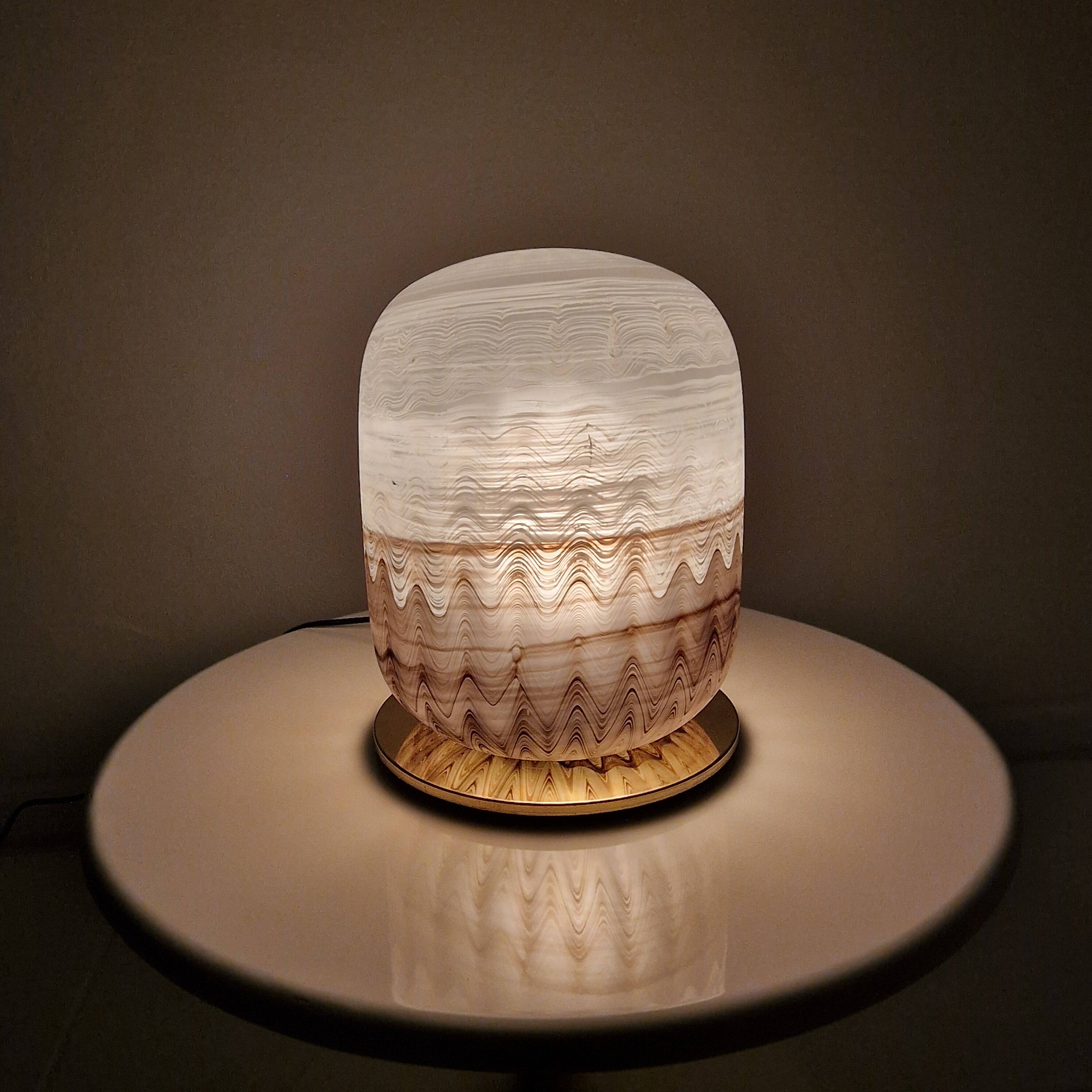 Vintage Hand-Blown Murano Glass Table Lamp, Italy, circa 1970