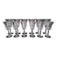 Set of 6 water glasses and 6 wine glasses in cut crystal Val Saint Lambert
