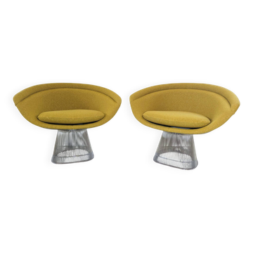 Platner Edition Knoll Pair of Authentic Signed Lounge Chairs