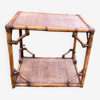 Rattan side table