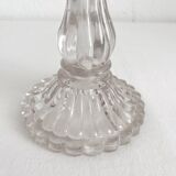 Antique baluster-shaped molded glass candlestick holder