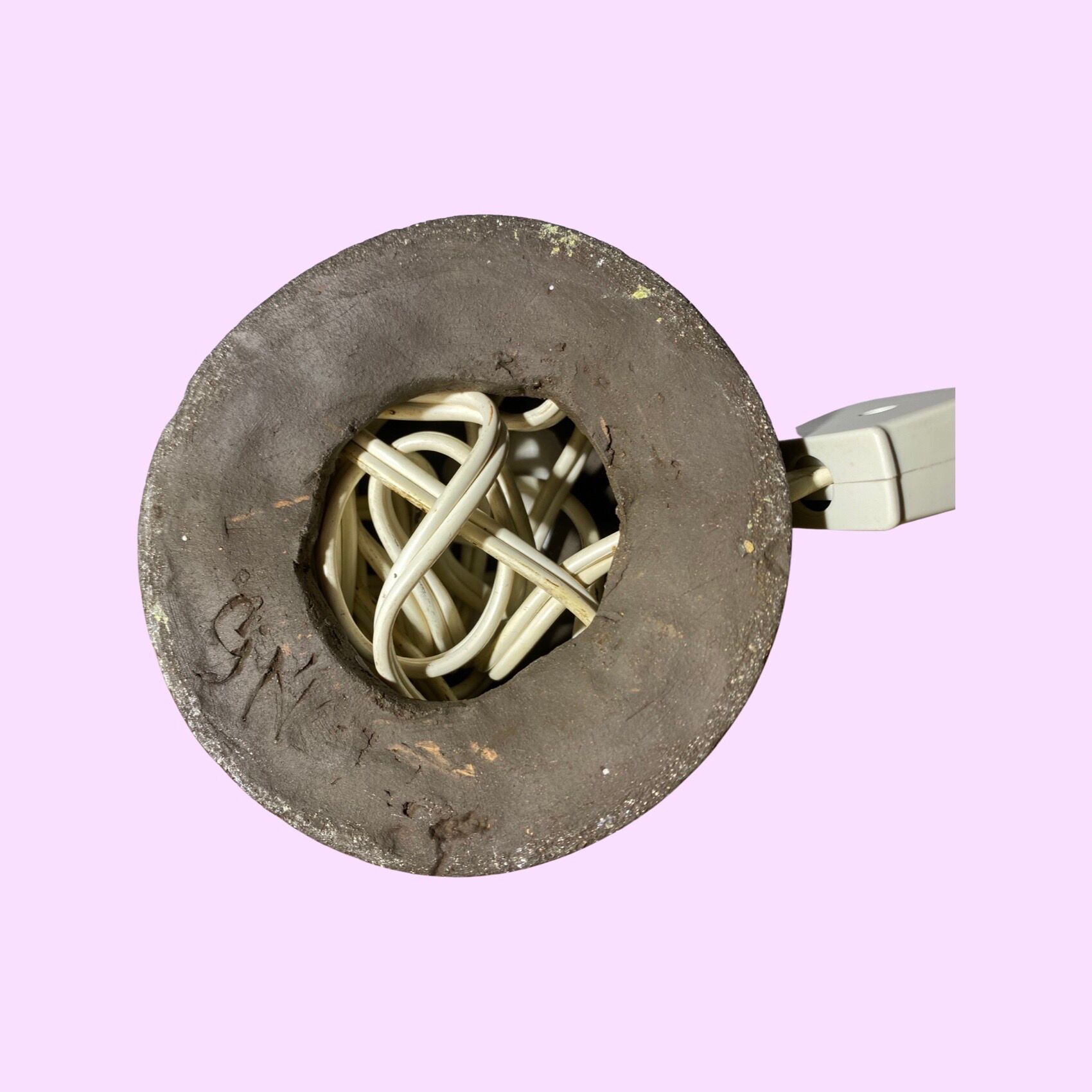 Handmade 1960s ceramic table lamp from denmark - handmade vintage ceramic pottery from the sixties