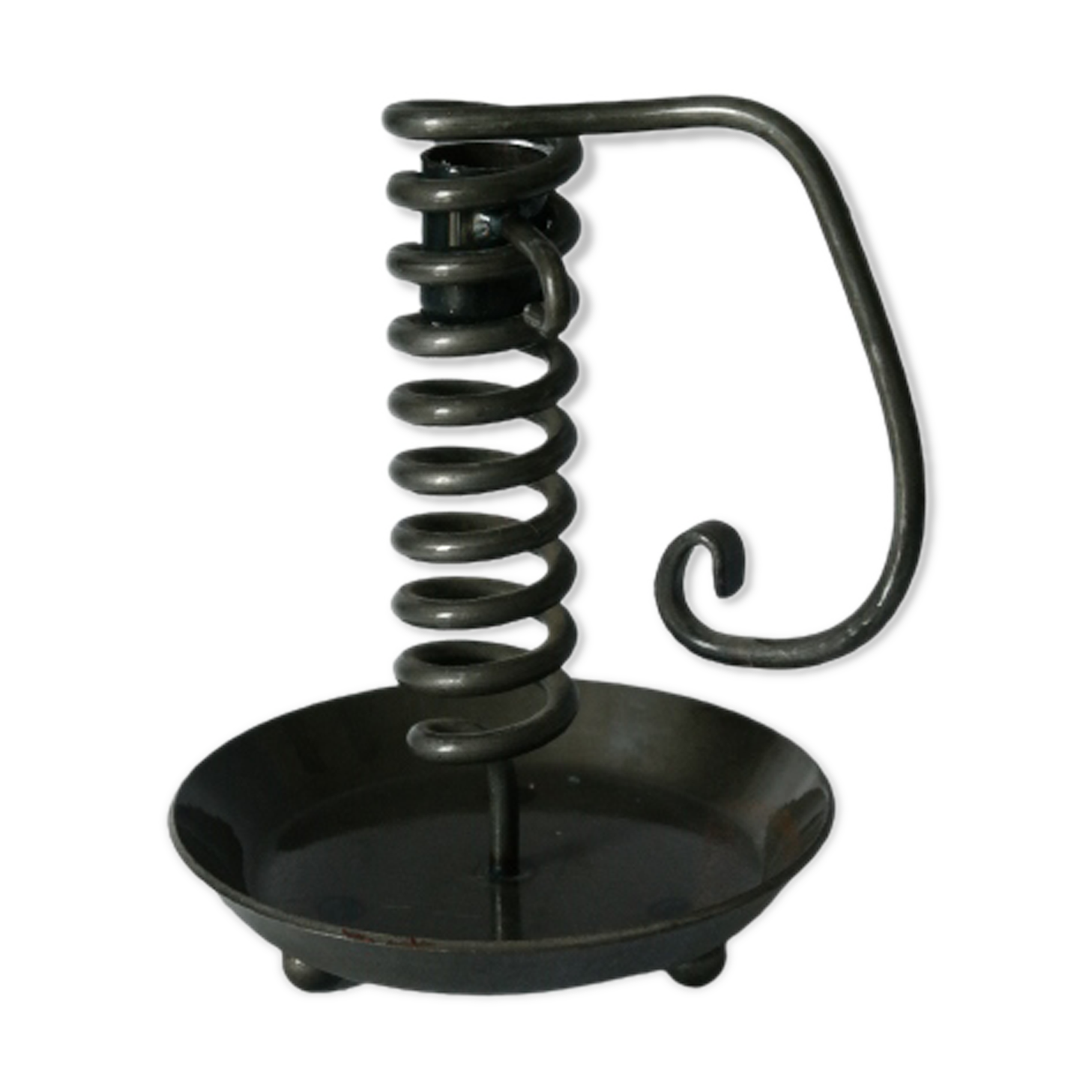 Vintage metal spring candle holder