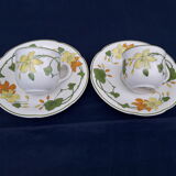 2 coffee cups with Villeroy saucer - Boch model Geranium diam 7 cm