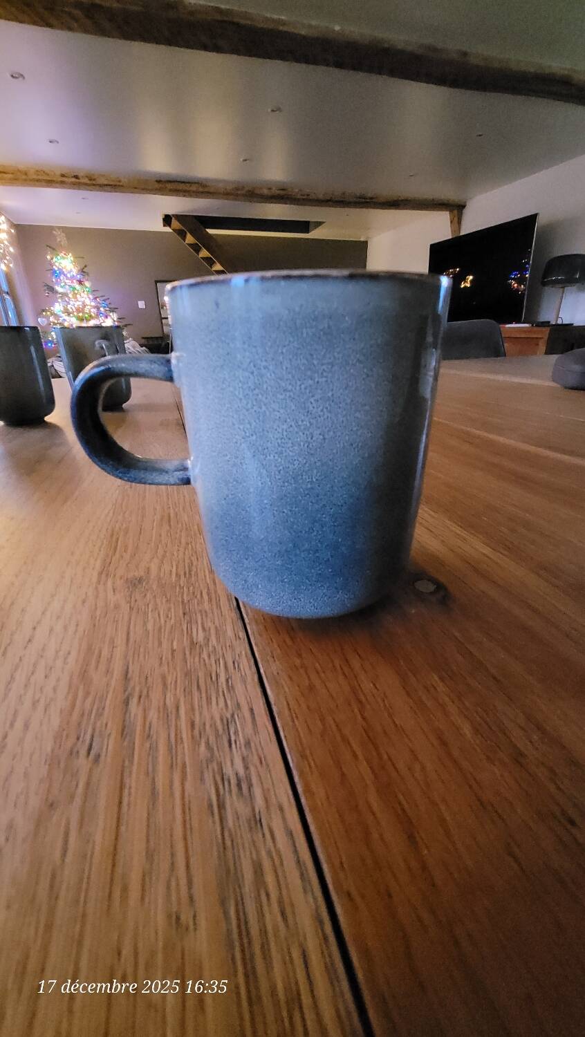 5 mugs bleu/gris