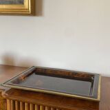 Hollywood regency brass and tortoiseshell lucite tray, Italy 1970s