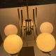 Suspension chromée globe en verre vintage 70’S