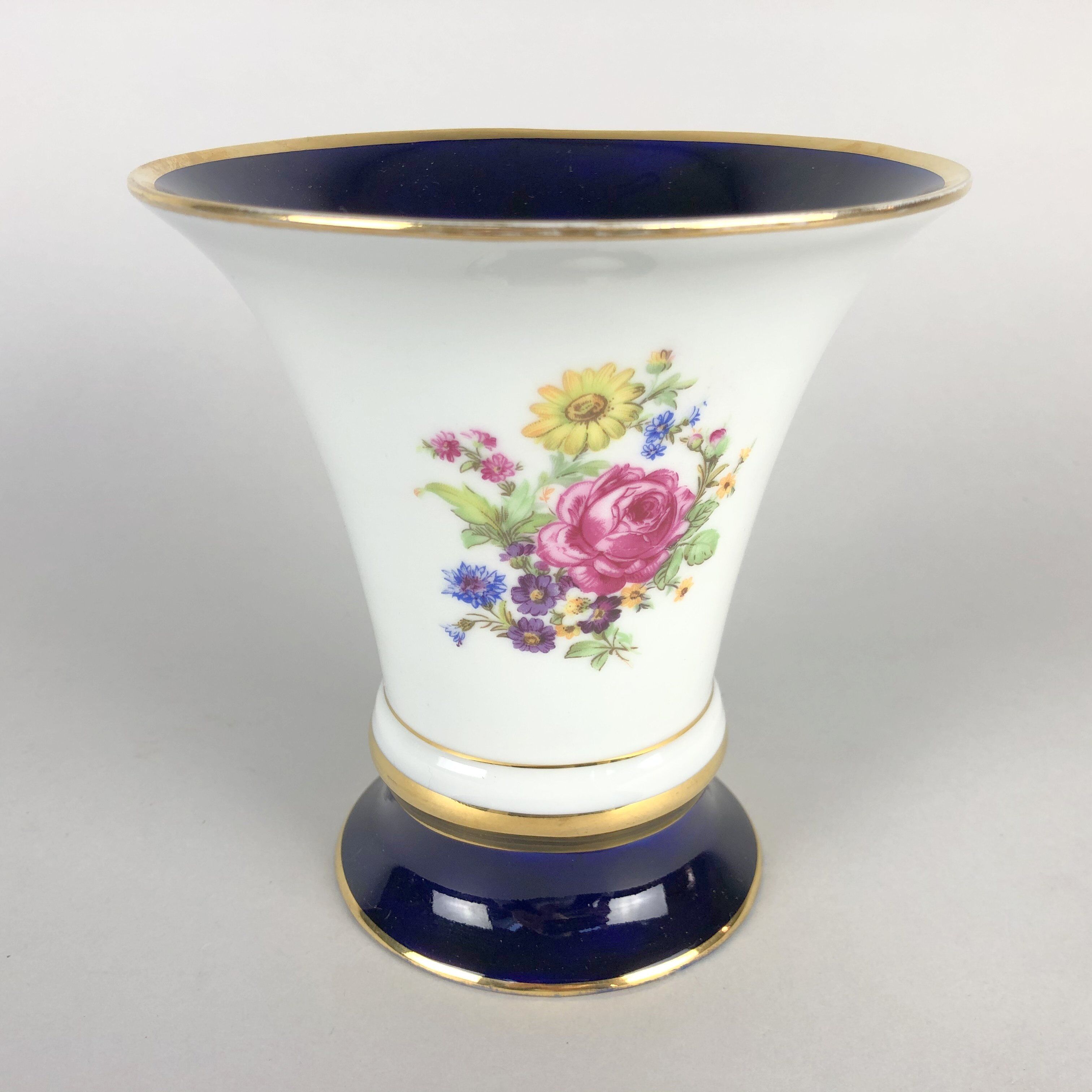 Porcelain Hand Painted Vase by Royal Dux, 1960's